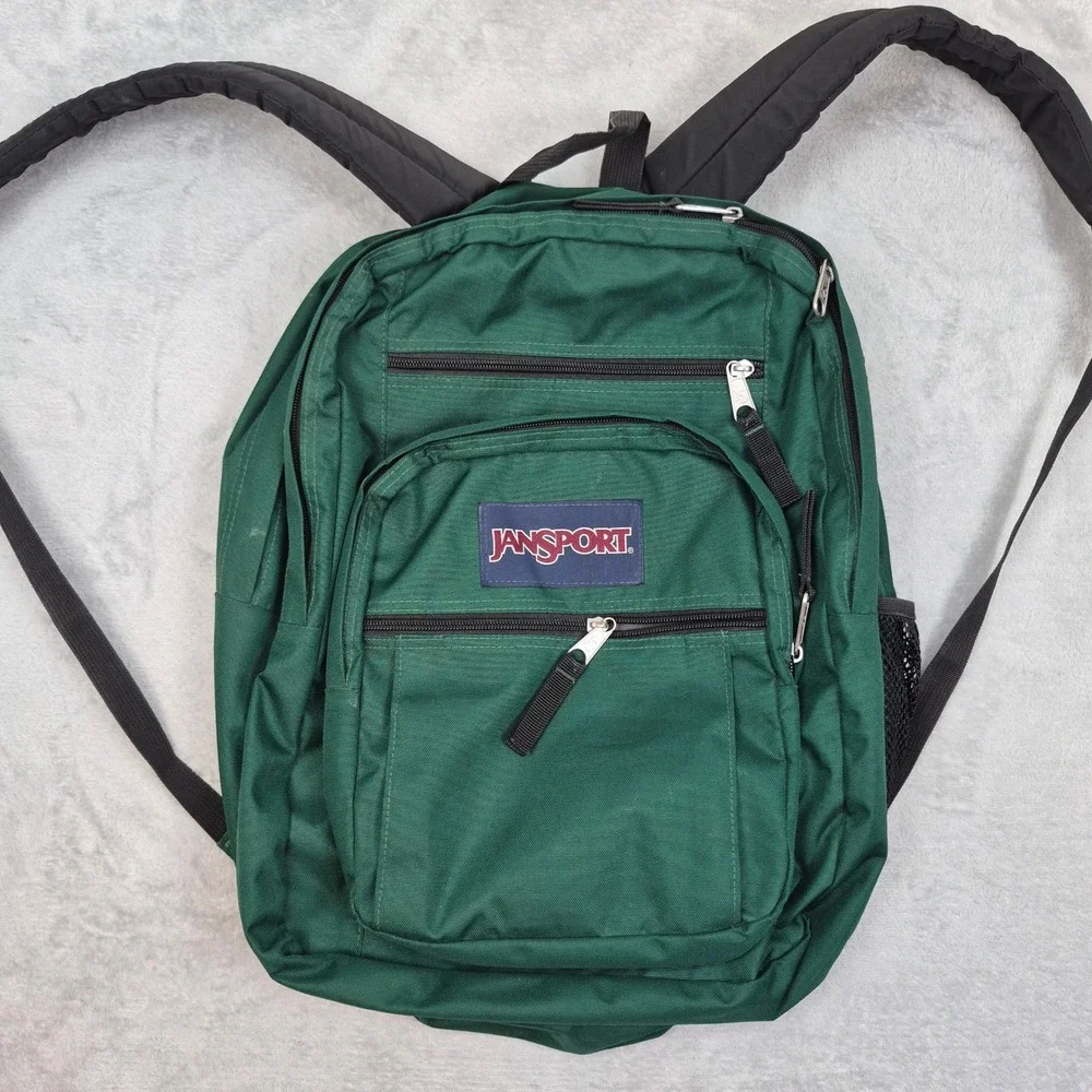 JanSport Big Student Backpack Forest Green TB5O Multi Compartment School Bag
